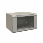 WRline Шкаф настенный 19-дюймовый (19"), 6U, 367x600х600мм, стеклянная дверь, цвет серый (RAL 7035) (разобранный)