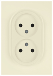 Розетка ЭРА Arktik 16-2107-02 без заземления двойная 2X2P 16А-250В слоновая кость