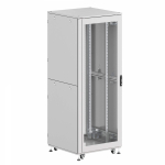 Шкаф напольный разобранный 19   IT-CQE-N 47U 800x800мм, крыша с вырубкой, дверь перф. и двойная перф., двойные боковые панели, серый RAL7035