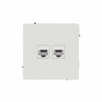 Компьютерная розетка RJ-45 без шторки, кат.5е двойная, KANT, белый песок