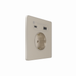 Systeme Infinity, Розетка С/У с ЗК и зар.устр.USB А+С 20Вт (250В, 16А, защит.шторки), Песчаный берег