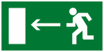 Знак эвакуационный E 04 "Направление к эвакуационному выходу налево" 150х300 мм, пластик ГОСТ Р 12.4.026-2001 EKF