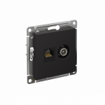 Розетка 2гн комп+ТВ RJ45+TV с/у карбон механизм кат.5е AtlasDesign Systeme Electric (1/10)