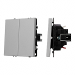 ARL NOBE Выключатель звонковый 2 кл софт-тач никель SWT-MKR2-SFPL-IS (250V, 10A) (Arlight, -)