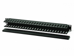 Hyperline CM-1U-5R-PL-COV Кабельный организатор с пластиковыми кольцами с крышкой, 19", 1U