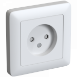 Розетка 1гн без З/К шторки с/у белый в сборе Systeme Electric