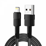 Кабель USB-A - Lightning для Apple, 2,4А, 1м, в черной нейлоновой оплетке REXANT
