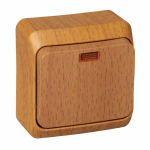 Выключатель 1кл с подсв о/у бук IP20 Этюд Systeme Electric  (1/25/200)