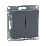 Механизм выключателя, двухклавишный, перекрёстный, графит Эпика EKF