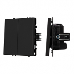 ARL NOBE Выключатель перекрёстный 2 кл софт-тач черный оникс SWT-MKX2-SFPL-BK (250V, 10A) (Arlight, -)