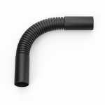 Поворот гибкий гофрированный чёрный d25 мм (20шт/240шт уп/кор) Промрукав