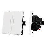 ARL NOBE Выключатель 2 кл подсветка софт-тач белый кварц SWT-MK02-SFPL-L-WH (250V, 10A) (Arlight, -)