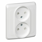 Розетка 2гн без З/К шторки с/у белый 16А Этюд Schneider Electric