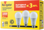 Лампа Navigator 95 321 NLL-A60-15-230-4K-E27-PACK3