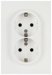 Розетка ЭРА Arktik 16-2104-08 двойная с заземлением 2X2P+E Schuko 16А-250В белый матовый