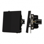 Механизм выключателя двухклавишный непроходной SWT-TENDO-MK02-SFPL-BK (230V, 10A) (Arlight, Матовый черный)