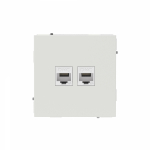 Компьютерная розетка RJ-45 без шторки, кат.6А двойная, KANT, белый песок