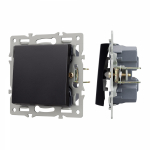 Механизм выключателя одноклавишный перекрёстный SWT-MKX1-PL-BK (250V, 16A) (Arlight, -)