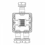 Взрывозащищенная клеммная коробка из алюминия TBE-A-12-(4xCBC.4-1xTEO.4)-2xKAEPM3MHK-26(A)-1xKAEPM3MHK-26(C)1Ex e IIC Т5 Gb / Ex tbIIIC T95°C Db IP66