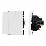 ARL NOBE Выключатель 3 кл софт-тач белый кварц SWT-MK03-SFPL-WH (250V, 10A) (Arlight, -)