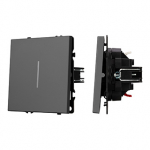 ARL NOBE Выключатель 1 кл подсветка софт-тач серый базальт SWT-MK01-SFPL-L-GR (250V, 10A) (Arlight, -)