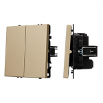 ARL NOBE Выключатель перекрёстный 2 кл софт-тач золотой песок SWT-MKX2-SFPL-GD (250V, 10A) (Arlight, -)