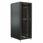WRline Шкаф напольный 19-дюймовый, 32U, 1610х800х1000 мм (ВхШхГ), передняя и задняя распашные перфорированные двери (75%), цвет черный (RAL 9004) (раз