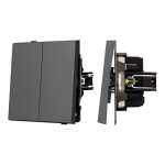 Механизм выключателя двухклавишный проходной SWT-TENDO-MKP2-SFPL-GR (230V, 10A) (Arlight, Матовый графитовый)
