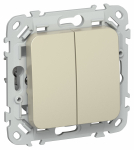 FLITE Выключ. 2-кл. кноп. 10А ВС12-2-0-ФлШ шам. IEK