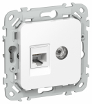 FLITE Роз. 2-я RJ45/TV кат.5Е UTP РКТВ5е-2-0-ФлБ бел. IEK