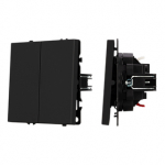ARL NOBE Выключатель 2 кл софт-тач черный оникс SWT-MK02-SFPL-BK (250V, 10A) (Arlight, -)