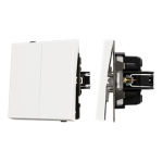 Механизм выключателя двухклавишный проходной SWT-TENDO-MKP2-SFPL-WH (230V, 10A) (Arlight, Матовый белый)
