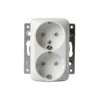 Розетка ABB Jussi 2-мест. механизм с накладкой с З/К скр. уст-ки16А 220-250В IP21 белый