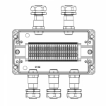 Взрывозащищенная клеммная коробка из алюминия TBE-A-14-(25xHMM.2)-2xKAEPM2MHK-20(A)-3xKAEPM2MHK-20(C)1Ex e IIC Т5 Gb / Ex tb IIICT95°C Db IP66