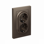 Розетка 2гн с З/К шторки с/у мокко в сборе 16А AtlasDesign Systeme Electric