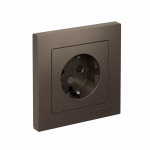 Розетка 1гн с З/К шторки с/у мокко в сборе 16А AtlasDesign Systeme Electric