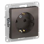 Розетка 1гн с З/К шторки с/у мокко механизм 16А AtlasDesign Systeme Electric