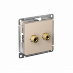 Розетка 2гн аудио+аудио с/у песочный разъем "банан" механизм AtlasDesign Systeme Electric (10)