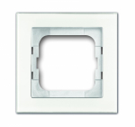 Рамка 1-пост. без перегородки цвет белый Белое стекло глянцевый, стекло горизонт. и вертик., IP20 Axcent ABB