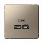 Розетка 1гн USB C с/у шампань механизм высокоскор.заряд. QC PD ArtGallery Systeme Electric (1/8/16)