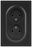Розетка ЭРА Galaxy 15-2107-05 без заземления двойная 2X2P 16А-250В IP20 антрацит