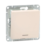 Механизм выключателя, одноклавишный, с подсветкой, кремовый Эпика EKF