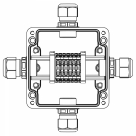 Взрывозащищенная клеммная коробка из полиэстера TBE-P-03-(6xCBC.4)-1xPACMP(A)-1xPACMP(B)-1xPACMP(C)-1xPACMP(D)1Ex e IIC Т5 Gb / Extb IIIC T95°C Db IP6