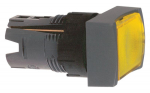 Фронтальная часть нажимной кнопки плоск., 1 упр. элемент цвет желтый с прямоугол. линзой, с подсветкой, с фиксацией, SE