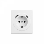 Розетка 1гн USB+tapeC шторки с/у перламутр механизм 5В/2,4А 5В/3А MIELE ROUND 16А KRANZ (1/80)
