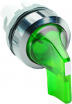 Селекторный переключатель 2-позиц. с рукояткой цвет зеленый 22мм с подсветкой, с фиксацией, IP66 ABB COS/SST светосигнальная аппаратура