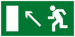 Знак эвакуационный E 06 "Направление к эвакуационному выходу налево вверх" 150х300 мм, пластик ГОСТ Р 12.4.026-2001 EKF