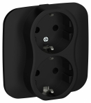 Розетка 2гн с З/К с/у черный в сборе быстрозажим 16А РС12-0-А-ФлЧ FLITE IEK (1/60)