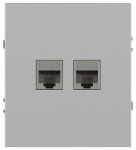 Розетка ЭРА Arktik 16-3108-03 информационная двойная 2XRJ45 алюминий