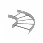 Угол лестничный горизонтальный 90 градусов 50х450, толщ. 3 мм, R600, в комплекте с крепёжными элементами, необходимыми для монтажа, алюминий